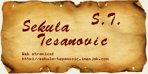 Sekula Tešanović vizit kartica
